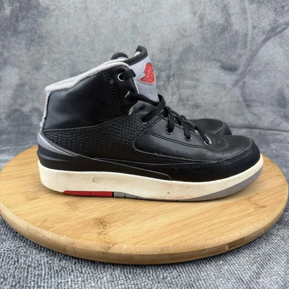 Jordan Air Jordan 2 Retro Shoes Boys Size 3Y Black Gray Basketball DQ8564-001